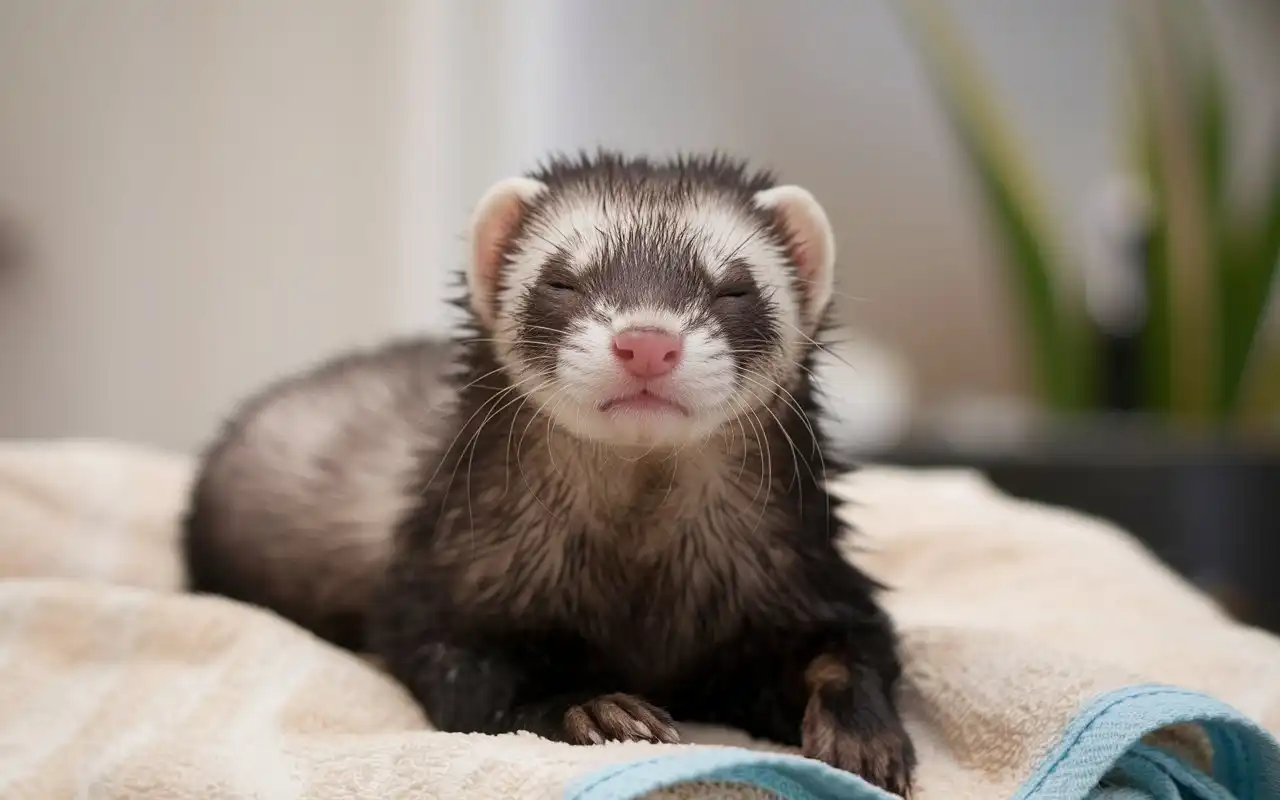 ferret being sick