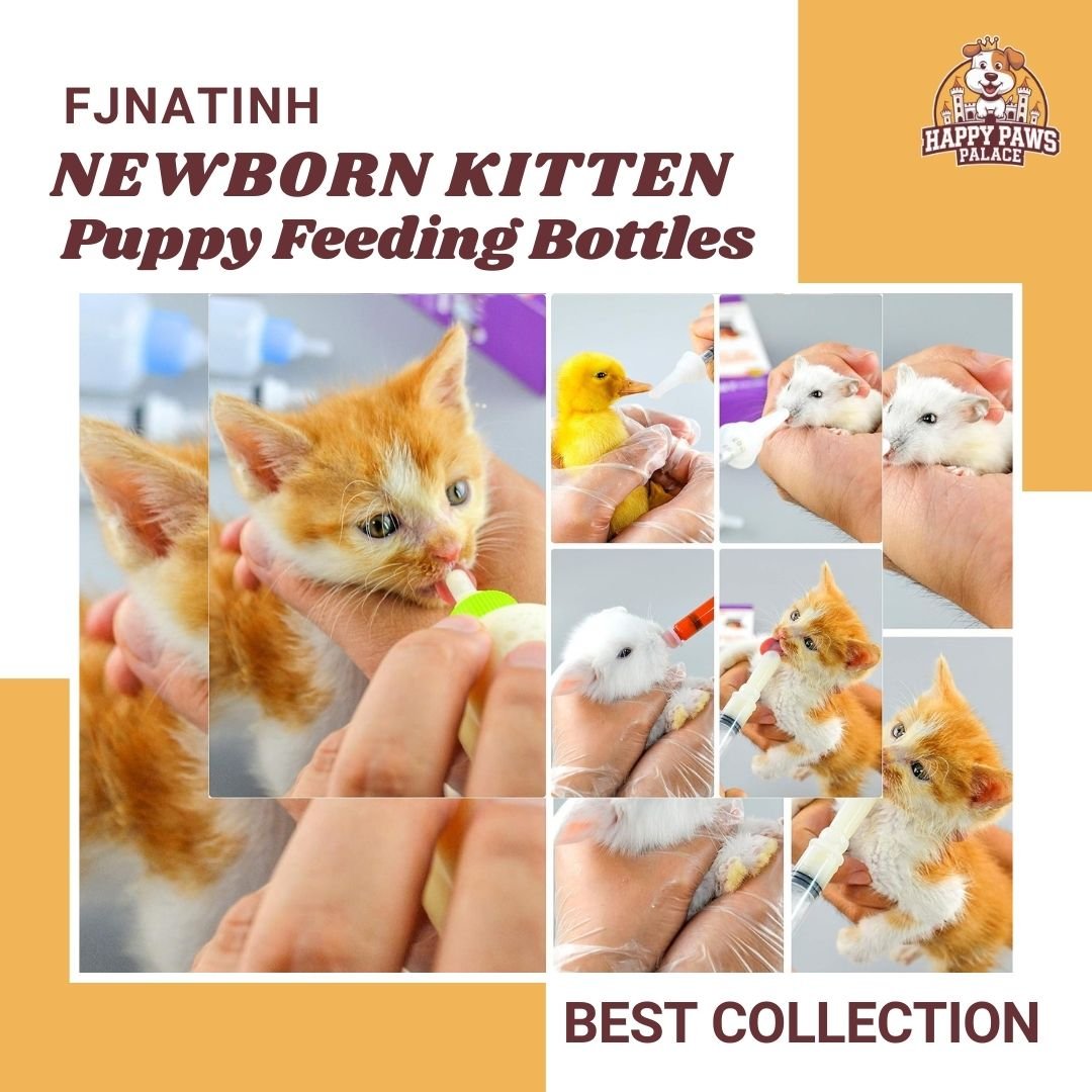 Newborn Kitten Puppy Feeding Bottles for Nursing Small Animals Feeder with Replacement Nipples