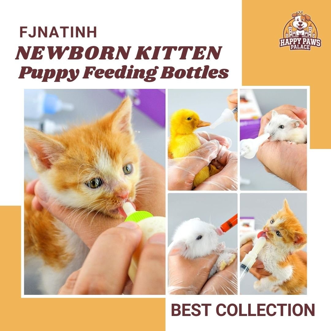 Newborn Kitten Puppy Feeding Bottles for Nursing Small Animals Feeder with Replacement Nipples